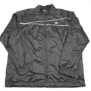 Adidas Track Jacket Adult 2 XL Men's Black Full Zip Mock Neck Long Sleeves